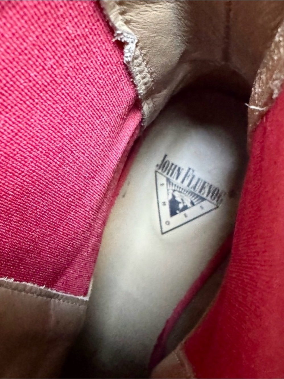 John Fluevog Fast Cars Le Mans Platform Red Velvet Chelsea Boots - Picture 13 of 13